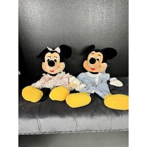 Vintage Disney Mickey and Minnie Mouse PJ Hanging Bag Overnight Storage Plush